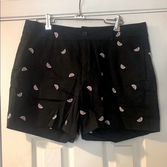 St. John's Bay Black Shorts with Watermelon Print size 12 - Picture 1 of 4